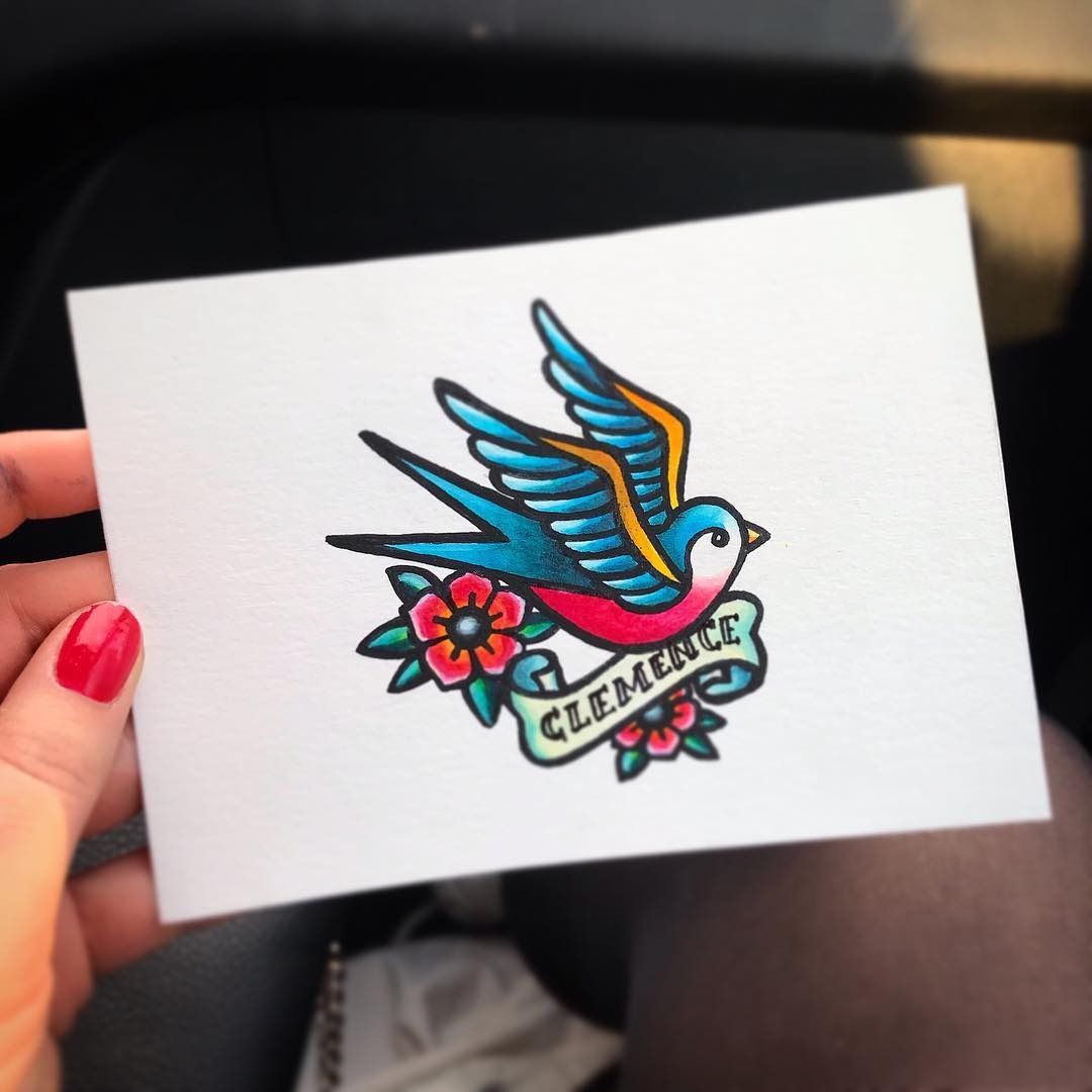 Flash hirondelle avec banderole Clémence